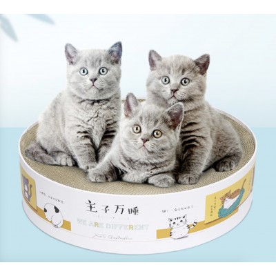 Custom Cute paper round cat sofa shaped corrugate paper cardboard scratch pads cat paper scratcher toy