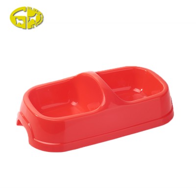 Various color and well design double plastic pet diner bowl