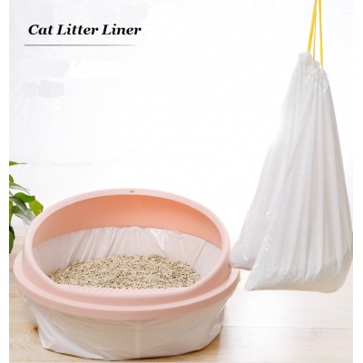 Jumbo Extra Durable Large Drawstring Cat Kitty Litter Pan Bags Cat Waste Litter Bags (31" X 18")