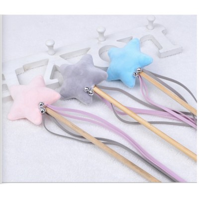 Custom Cute Magic Angel cat interactive star stick Play Wand cat teaser toy